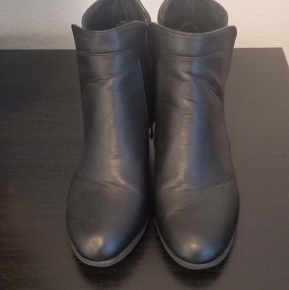 Black booties.